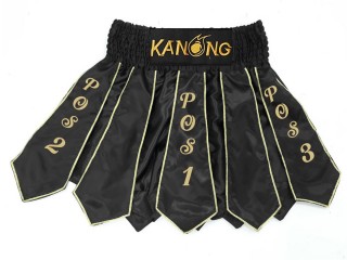 Short de Boxe Thai Noir Personnalisé : KNSCUST-1170